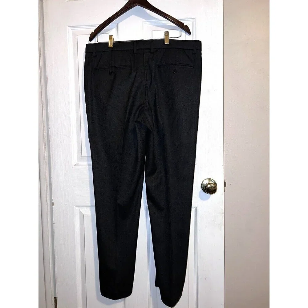 DKNY Mens Gray Stretch Elastic Waist Dress Pants Sz 36